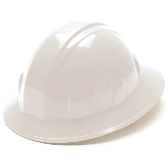 Pyramex Safety HP24110 SL Series Full Brim Hard Hat - White-Full Brim 4 Pt Ratchet Suspension