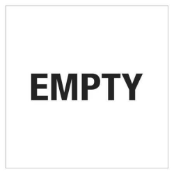 Drum Labels, "Empty", 6"x6", Black/White, 100 Labels/Roll